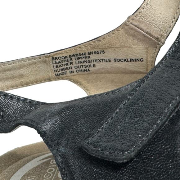 Abeo Brook Neutral Low Heel Leather Sandals in Black Womens Size 8N - Picture 8 of 11